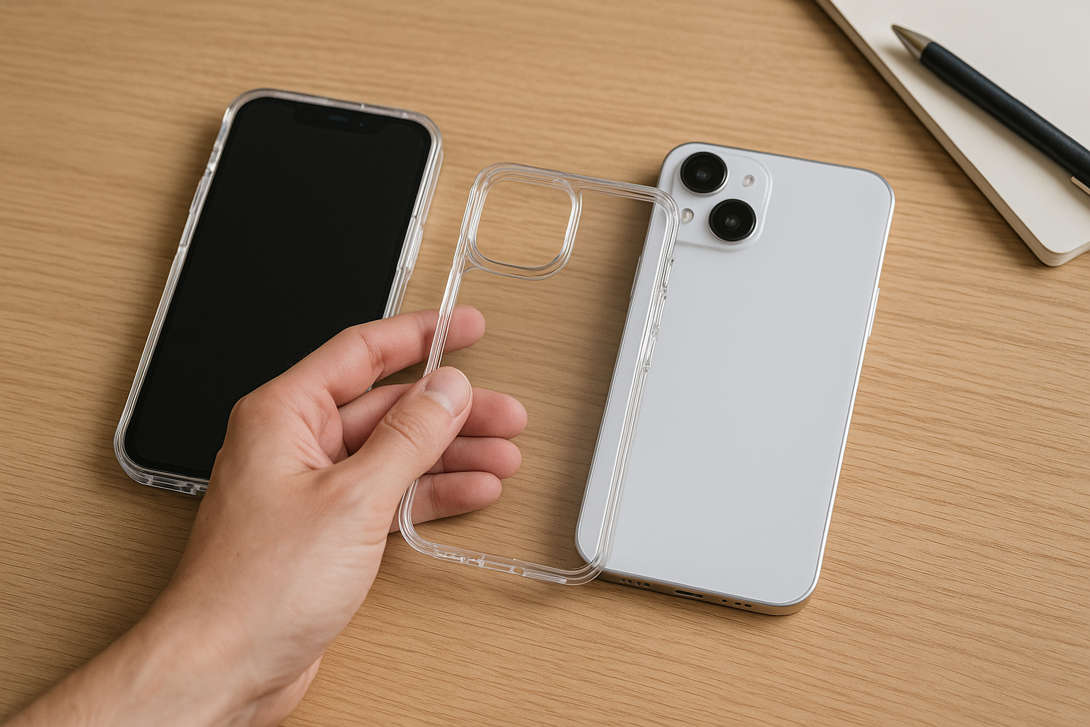 Grafika przedstawia Czy etui iPhone 14 pasuje do iPhone 16e?