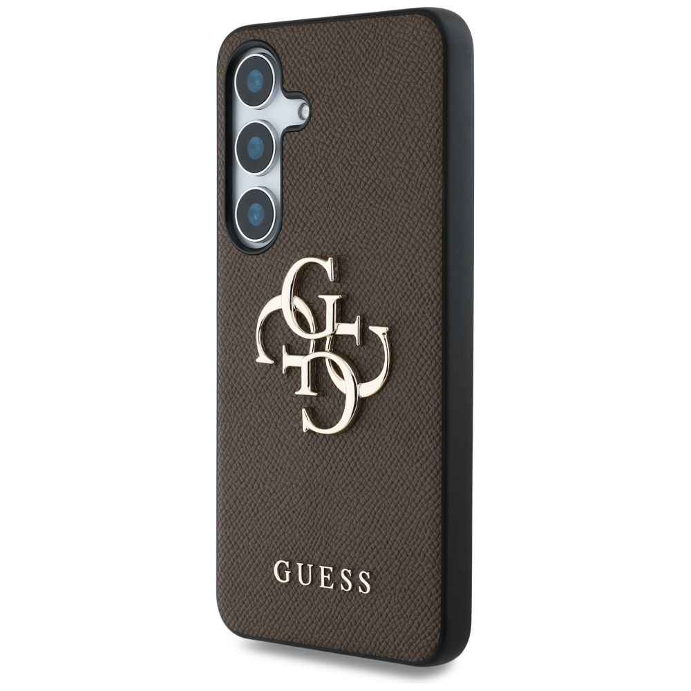 GUESS futerał do SAMSUNG S25 GUHCS25SPGT4MBW (PU Grained Big 4G and Classic Logo) brązowy