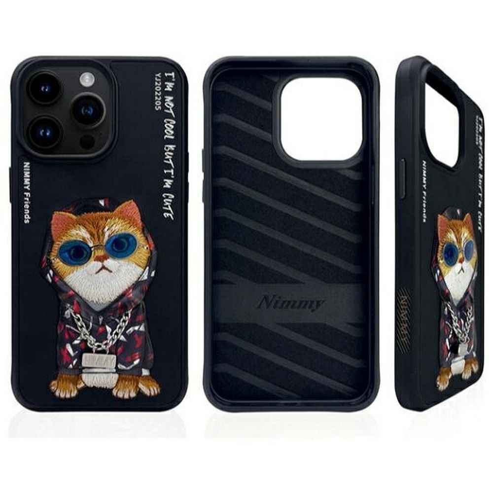 NIMMY futerał GLASSES COOL CAT do iPhone 15 Pro Max czarny