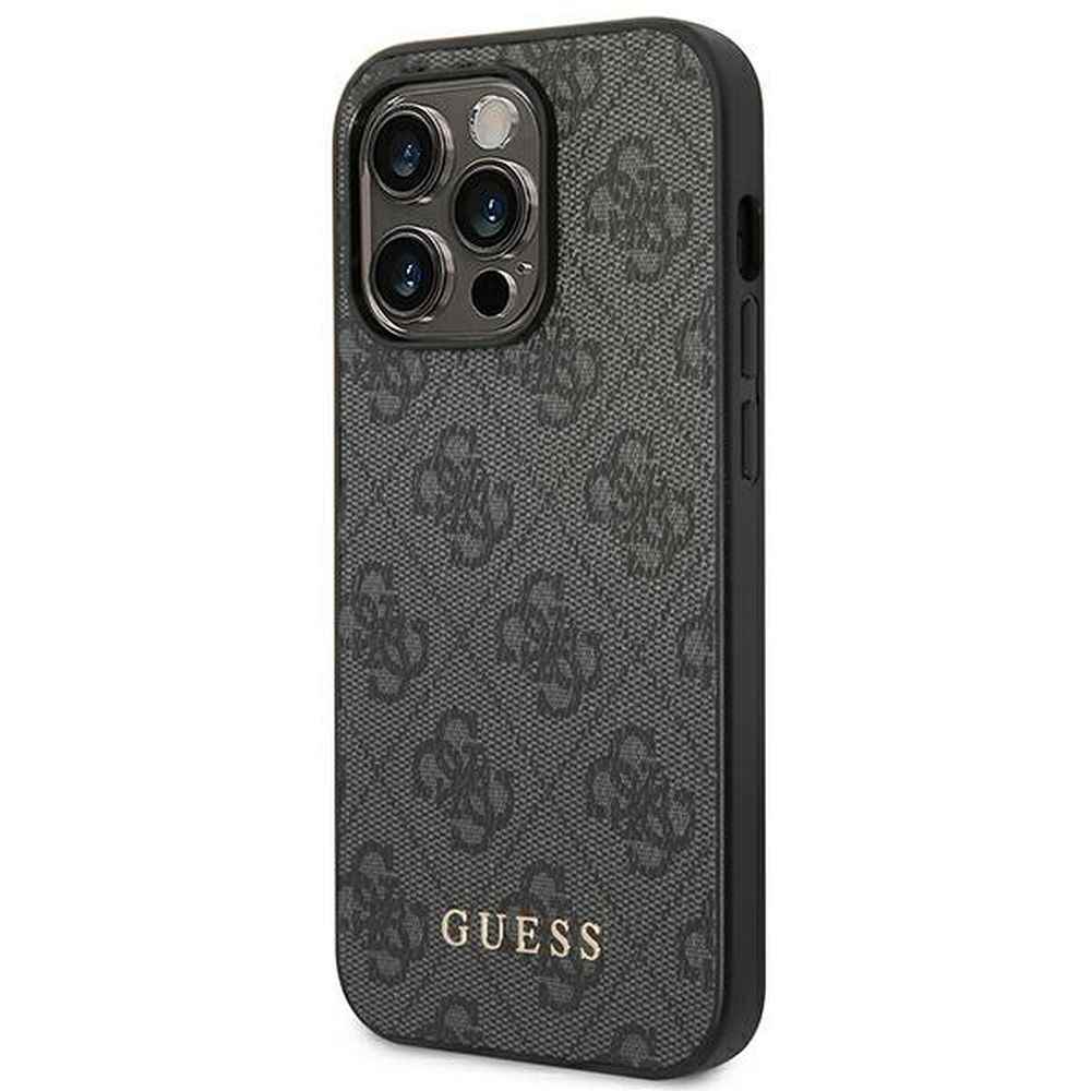 GUESS futerał do IPHONE 14 Pro GUHCP14LG4GFGR (4G Gold Logo) szary