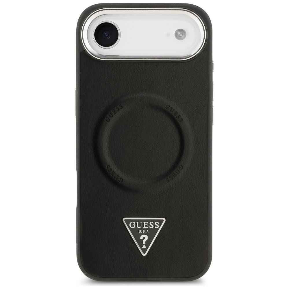 GUESS futerał do IPHONE 17 Air kompatybilny z MagSafe GUHMP17MPSDTSCMK (PU W/ Triangle Logo) czarny