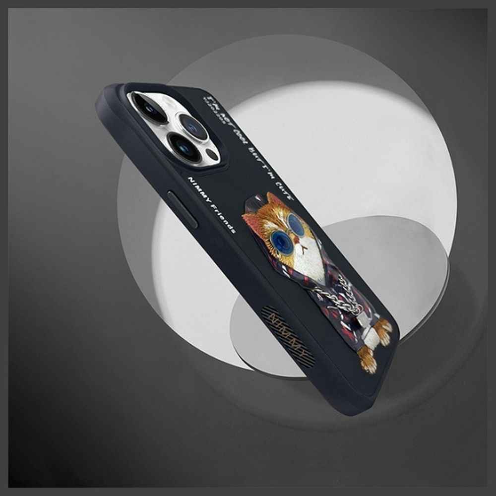 NIMMY futerał GLASSES COOL CAT do iPhone 15 Pro Max czarny