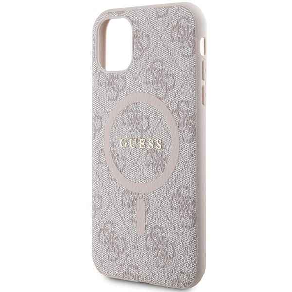GUESS futerał do IPHONE 11 kompatybliny z MagSafe GUHMN61G4GFRP (4G Ring classic logo) różowy
