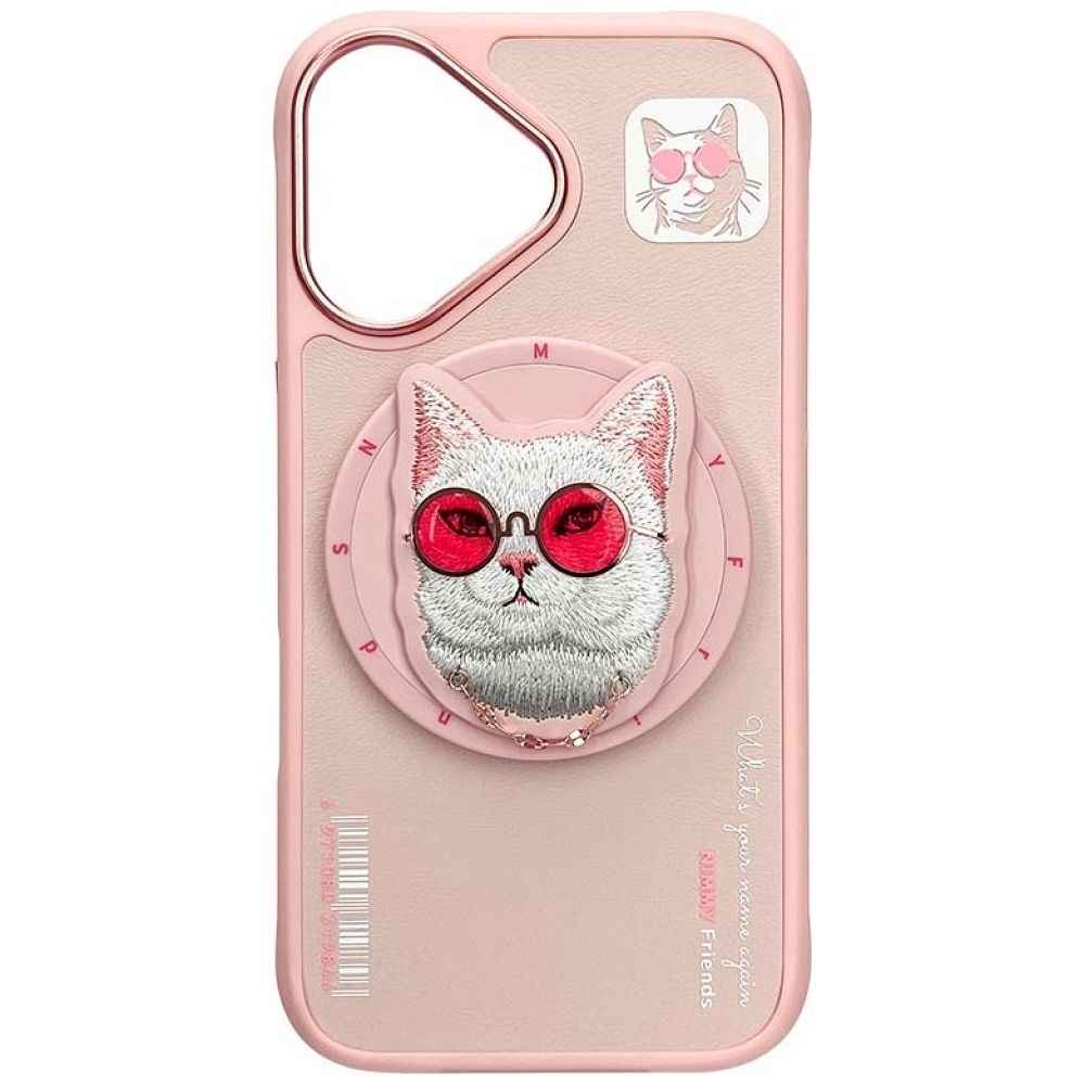 NIMMY futerał GLASSES COOL CAT kompatybilny z MagSafe do iPhone 16 różowy