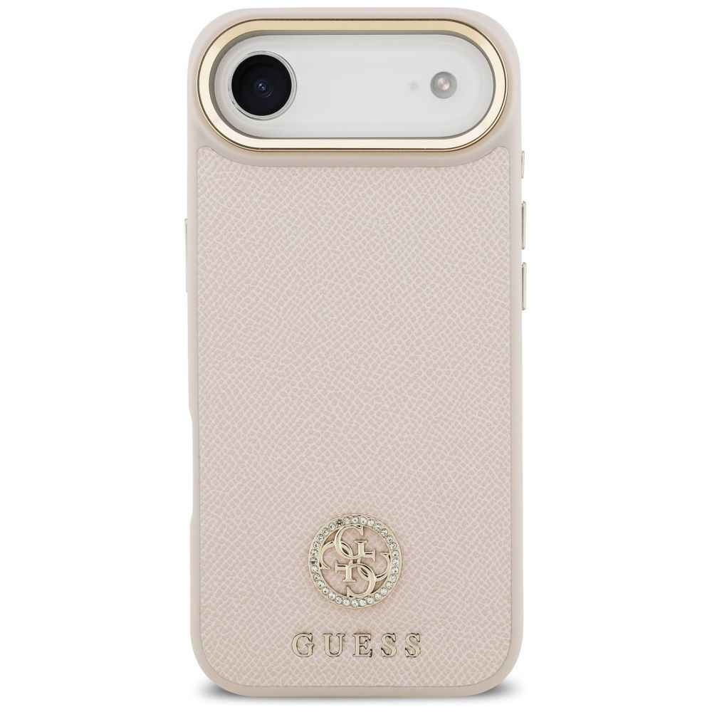 GUESS futerał do IPHONE 17 Air kompatybilny z MagSafe GUHMP17MPGCRMDEP (PU W/ Grained Strass Logo) różowy