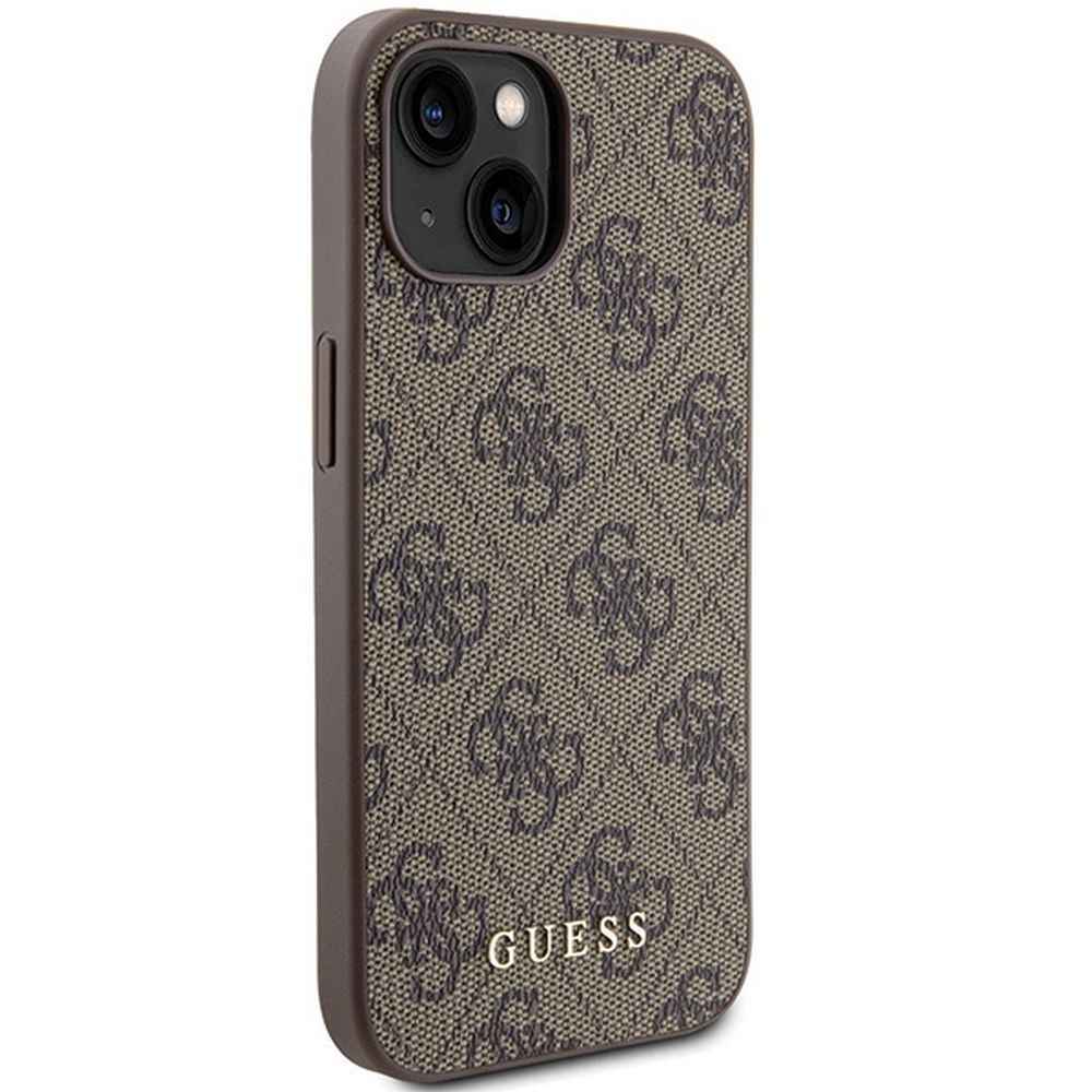 GUESS futerał do IPHONE 15 GUHCP15SG4GFBR (4G Metal Logo) brązowy