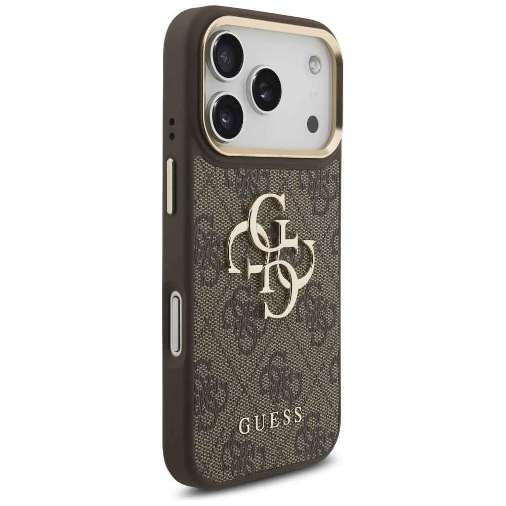 GUESS futerał do IPHONE 17 Pro GUHCP17LP4G4BCSW (PU W/ Big 4G Classic & Big Strap Metal Buttons) brązowy