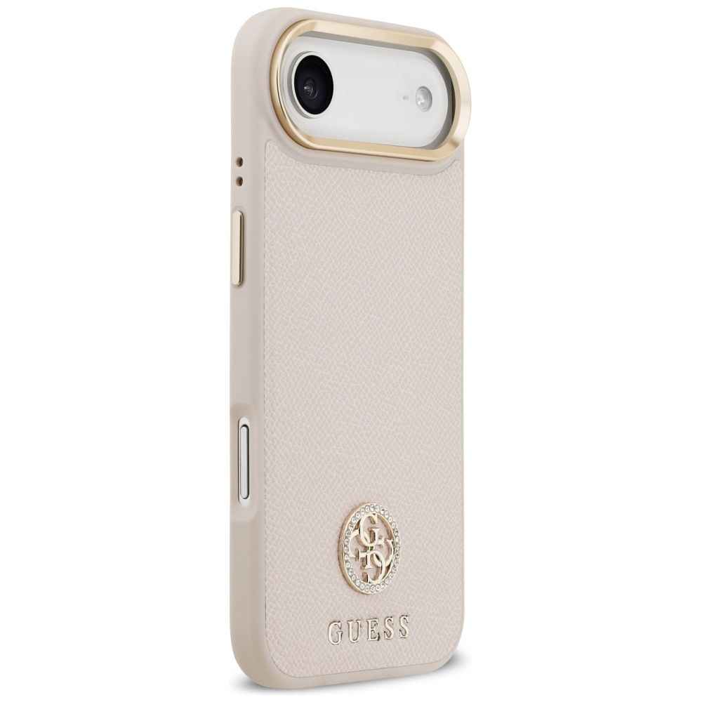 GUESS futerał do IPHONE 17 Air kompatybilny z MagSafe GUHMP17MPGCRMDEP (PU W/ Grained Strass Logo) różowy