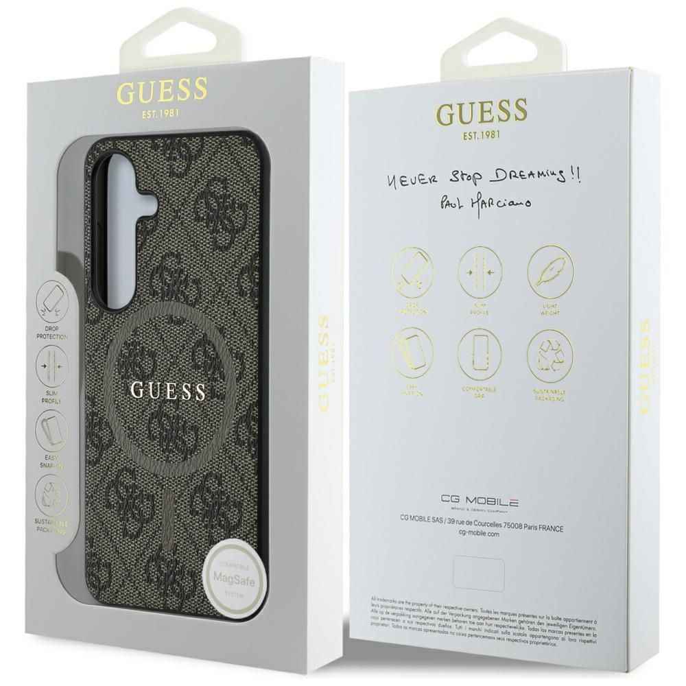 GUESS futerał do SAMSUNG S25 Plus GUHMS25MG4GFRW (Magnetic PU 4G Ring Classic Logo) brązowy