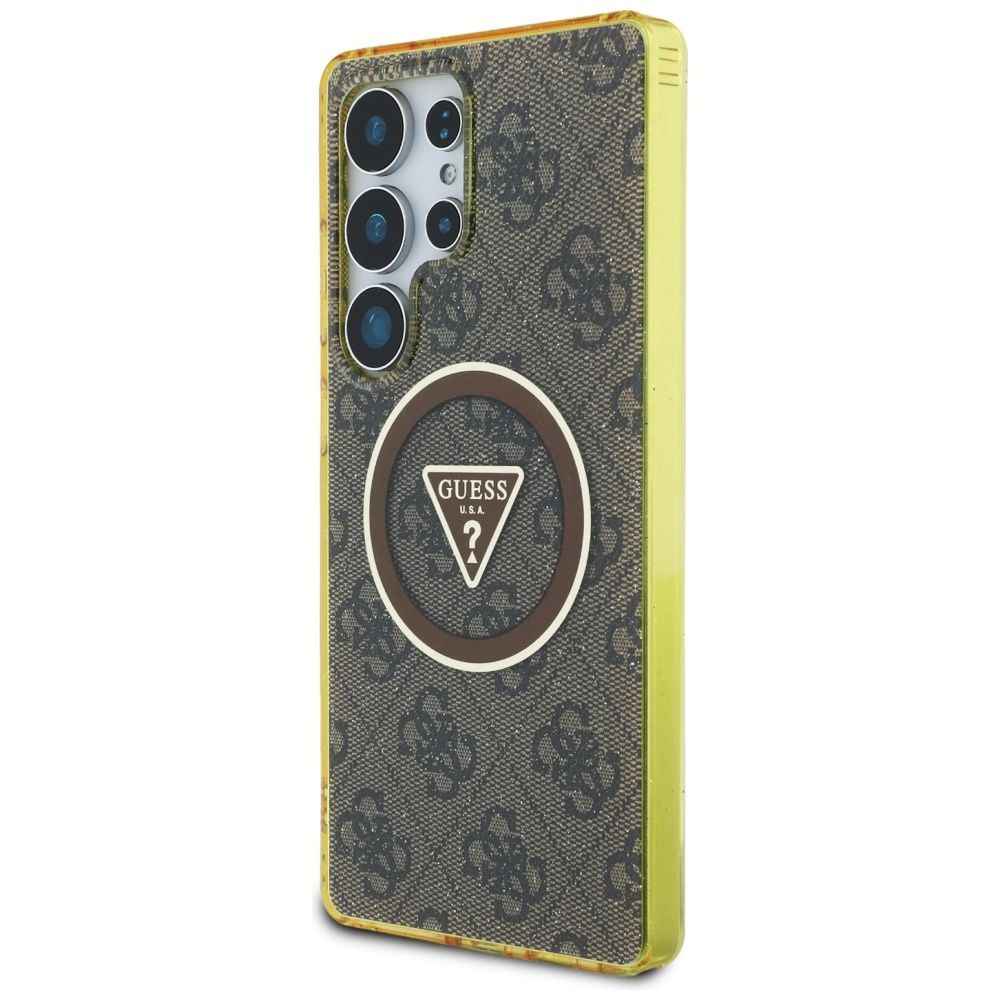 GUESS futerał do SAMSUNG S25 Ultra GUHMS25LHG4PRTGW (Magnetic IML Metal Glitter 4G Circle Triangle) brązowy