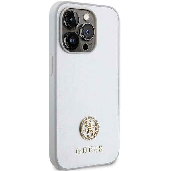 GUESS futerał do IPHONE 15 Pro GUHCP15LPS4DGPS (Strass Metal Logo) srebrny