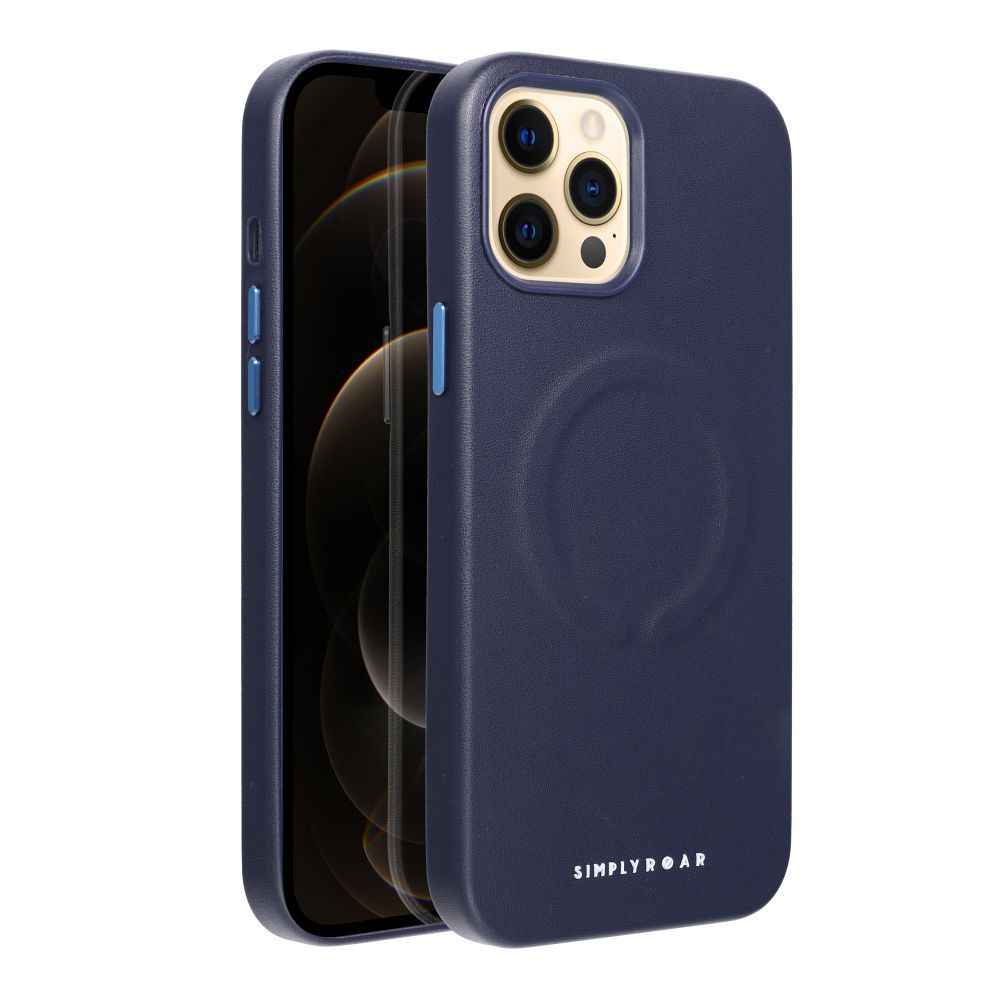 ROAR Etui LEATHER MAG kompatybilny z MagSafe do iPhone 12 Pro Max Granatowy