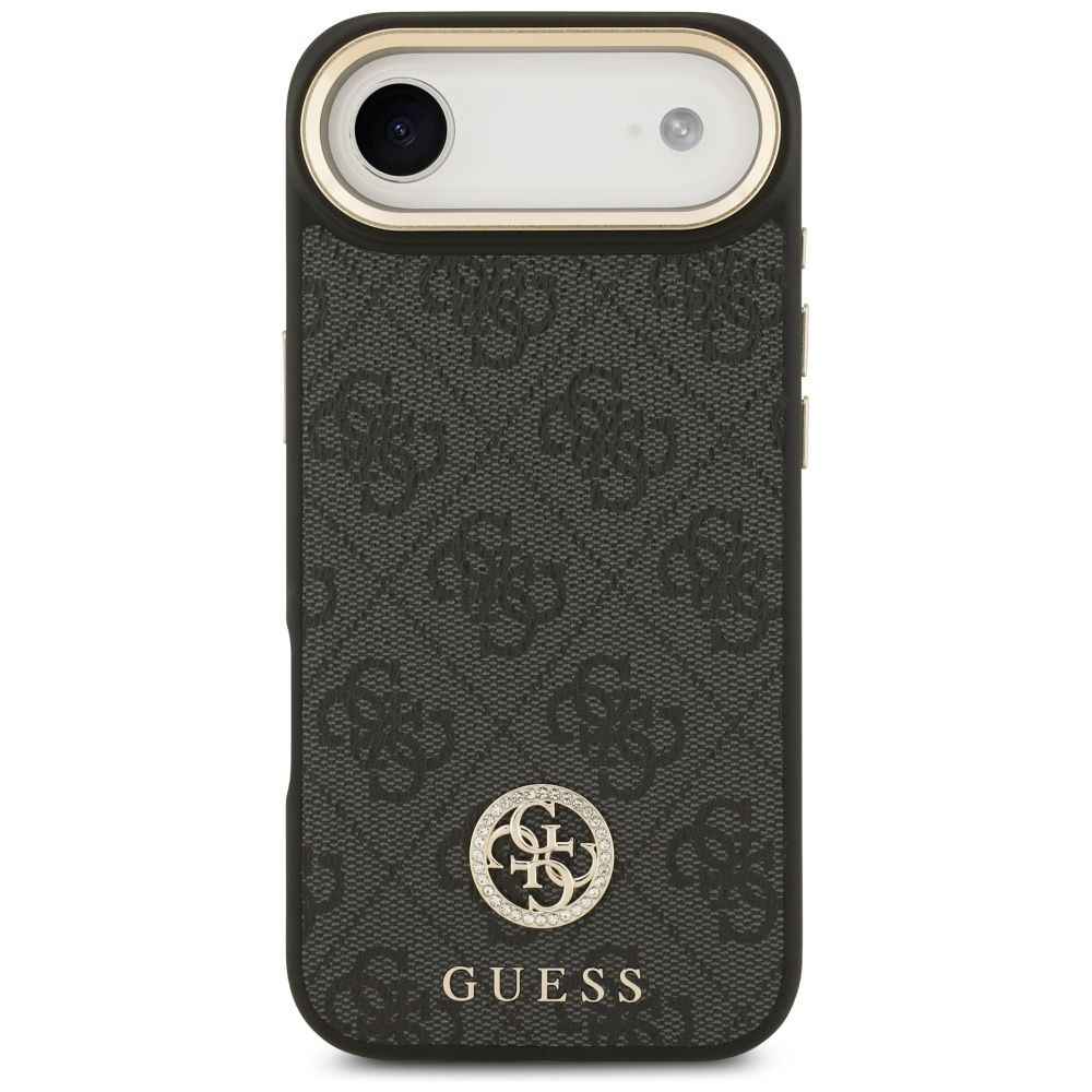 GUESS futerał do IPHONE 17 Air kompatybilny z MagSafe GUHMP17MP4G4DCSK (PU W/ Strass Logo & Big Strap Metal Buttons) czarny