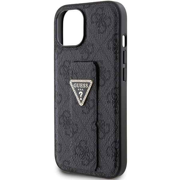 GUESS futerał do IPHONE 13 / 14 / 15 GUHCP15SPGS4TDK (Grip Stand 4G Triangle Strass) czarny
