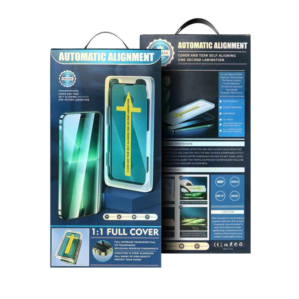 5D Full Glue Tempered Glass - do iPhone 16 Pro Max / 17 Pro Max czarny + aplikator