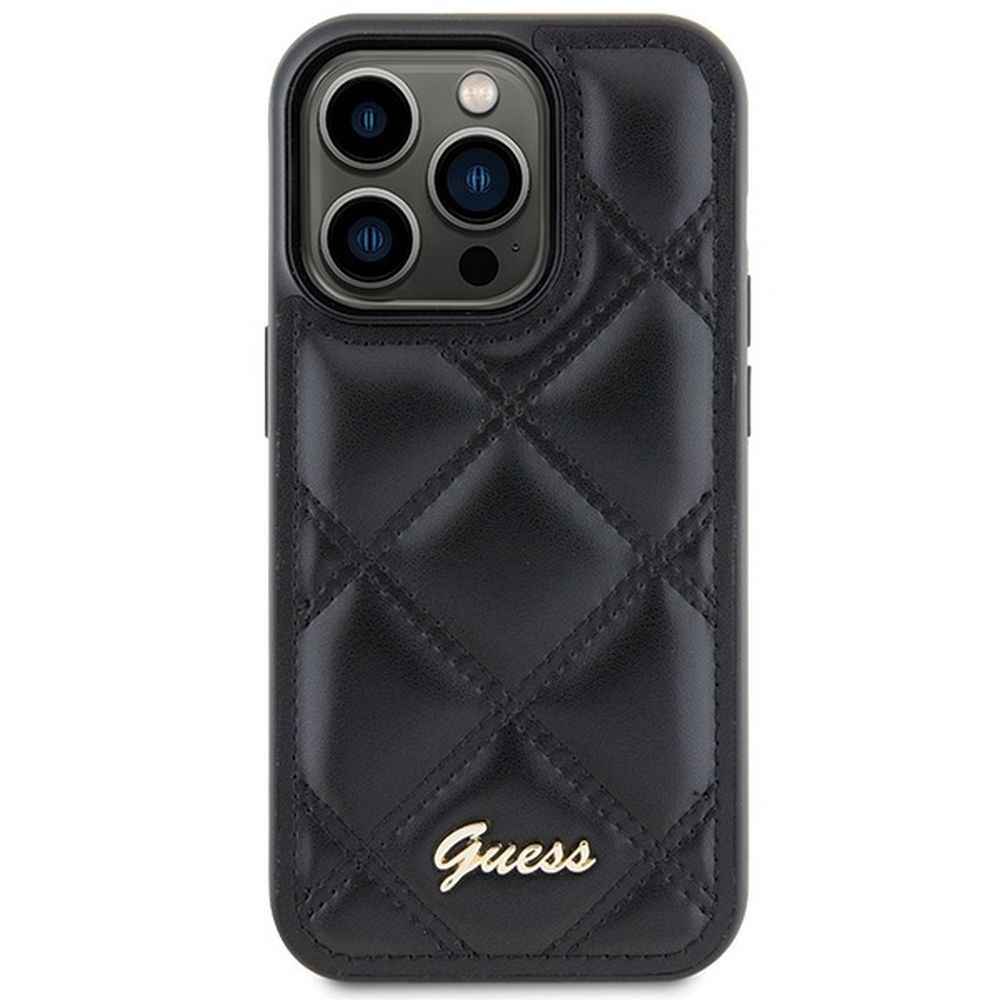 GUESS futerał do IPHONE 15 Pro GUHCP15LPSQSQSK (Quilted Metal Logo) czarny