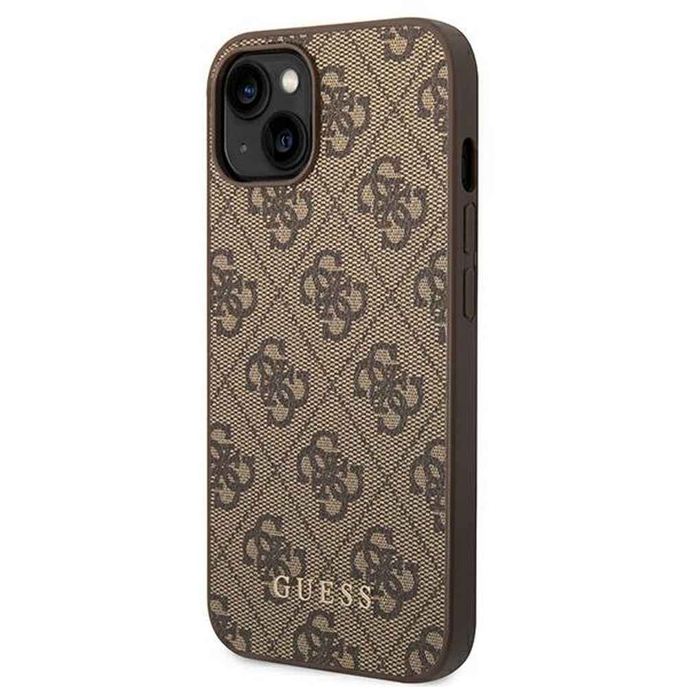 GUESS futerał do IPHONE 14 GUHCP14SG4GFBR (4G Gold Logo) brązowy