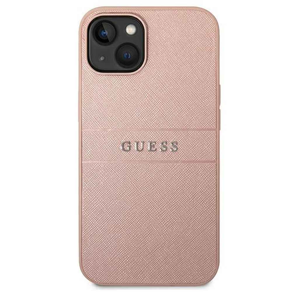GUESS futerał do IPHONE 14 Plus GUHCP14MPSASBPI (Saffiano With Metal Logo) różowy