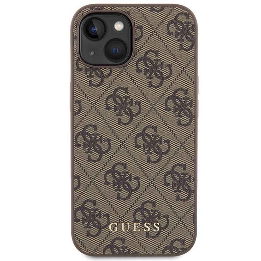 GUESS futerał do IPHONE 15 GUHCP15SG4GFBR (4G Metal Logo) brązowy