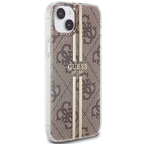 GUESS futerał do IPHONE 15 Plus GUHCP15MH4PSEGW (4G Gold Stripe) brązowy