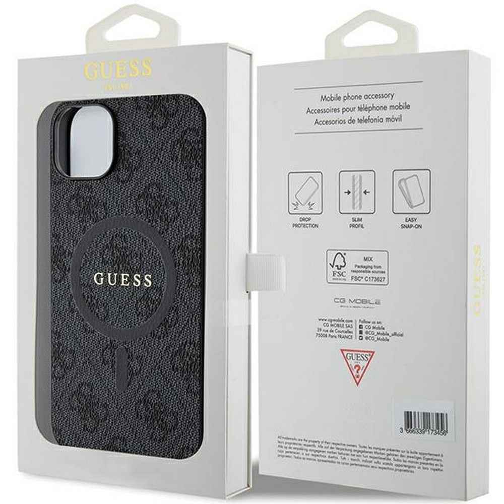 GUESS futerał do IPHONE 14 kompatybilny z MagSafe GUHMP14SG4GFRK (4G Ring classic logo) czarny