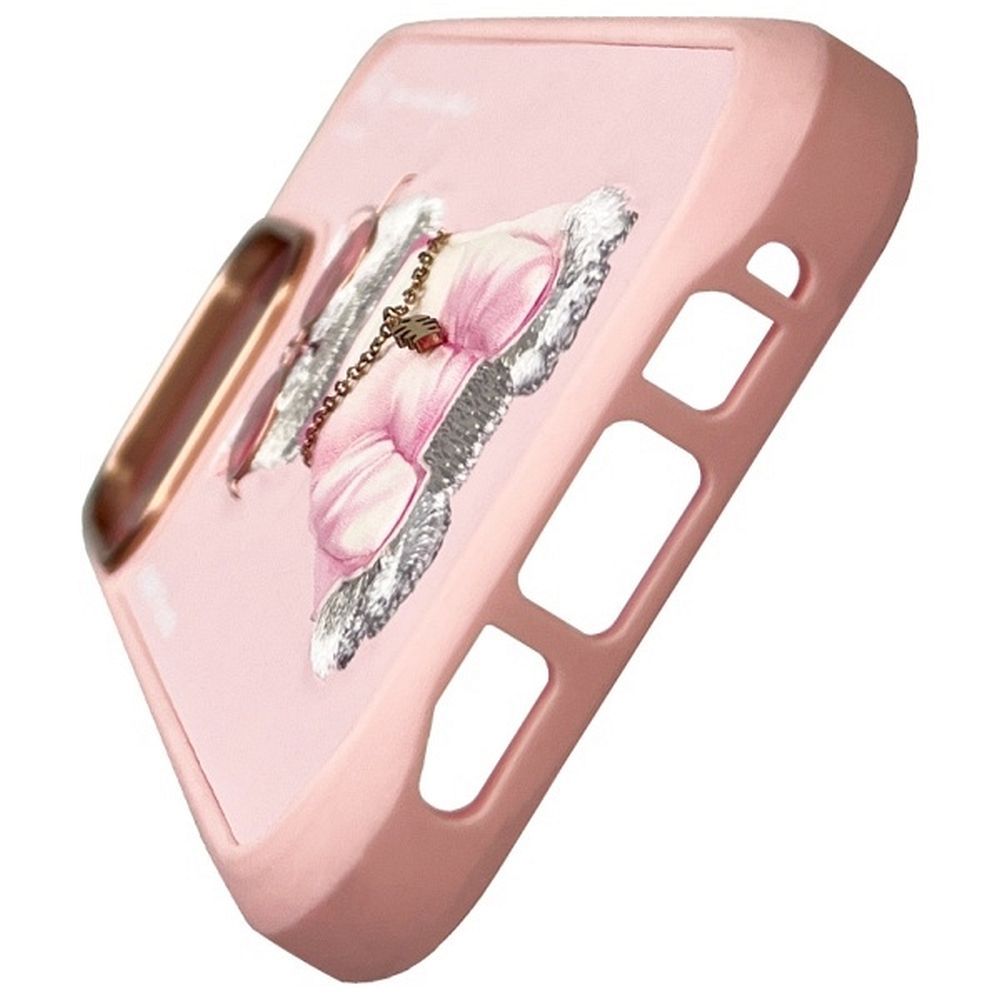 Grafika przedstawia NIMMY futerał GLASSES COOL CAT do iPhone 16 Pro Max różowy