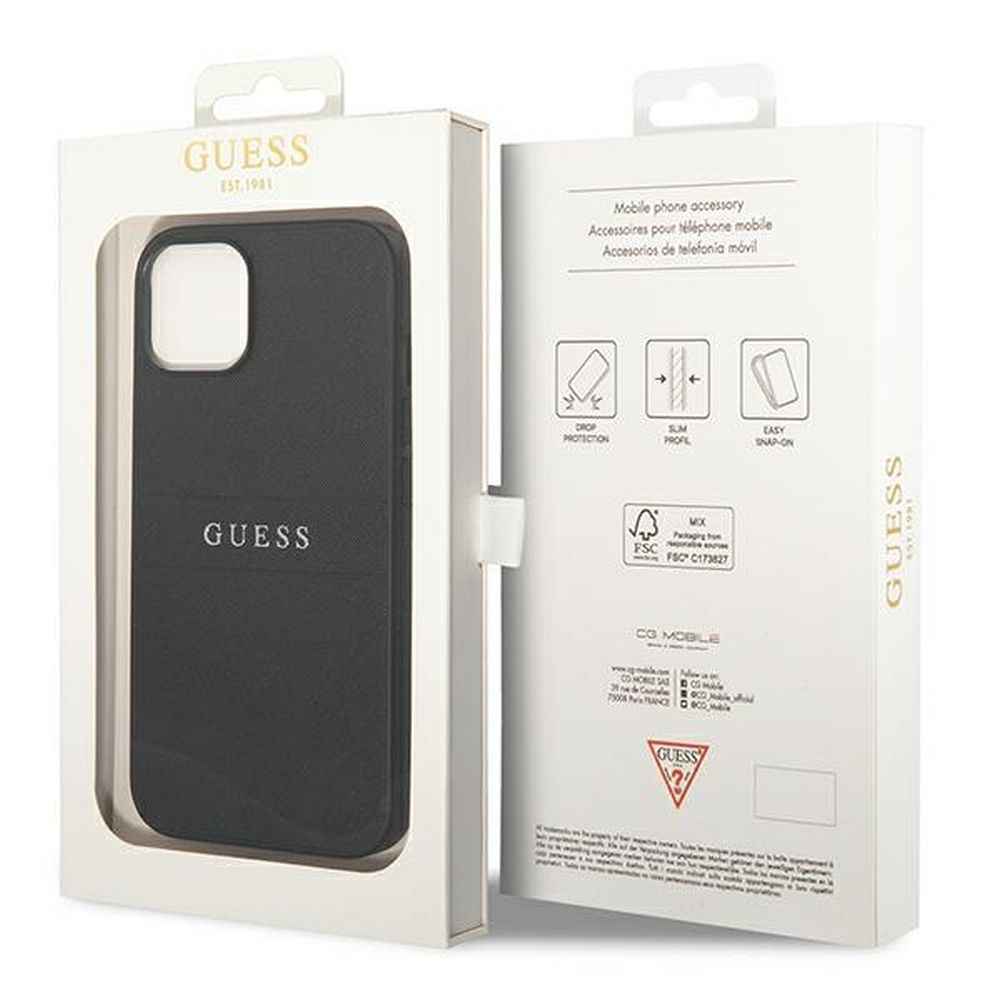 GUESS futerał do IPHONE 14 Plus GUHCP14MPSASBBK (Saffiano With Metal Logo) czarny