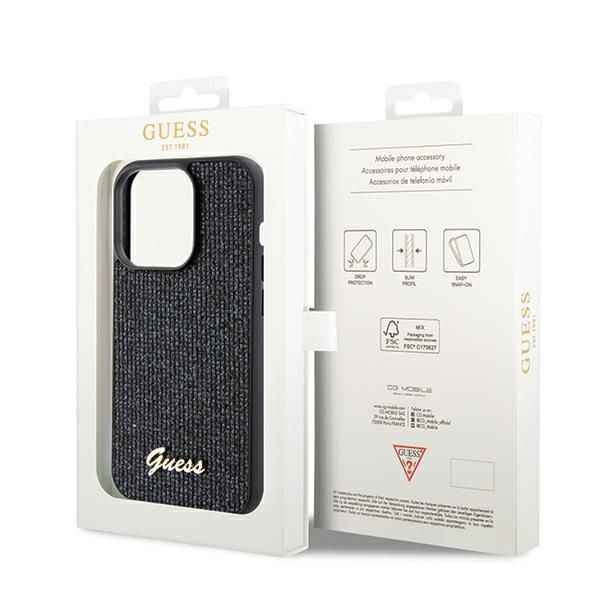 GUESS futerał do IPHONE 14 Pro GUHCP14LPMSDGSK (Disco Metal Script) czarny
