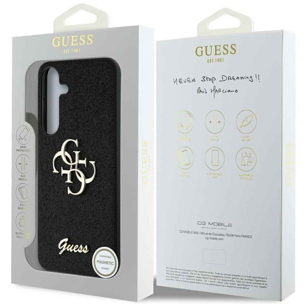 GUESS futerał do SAMSUNG S25 Plus GUHCS25MHG4SGK (Fixed Glitter Big 4G) czarny