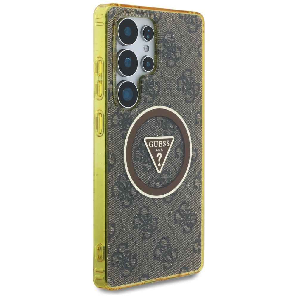 GUESS futerał do SAMSUNG S25 Ultra GUHMS25LHG4PRTGW (Magnetic IML Metal Glitter 4G Circle Triangle) brązowy