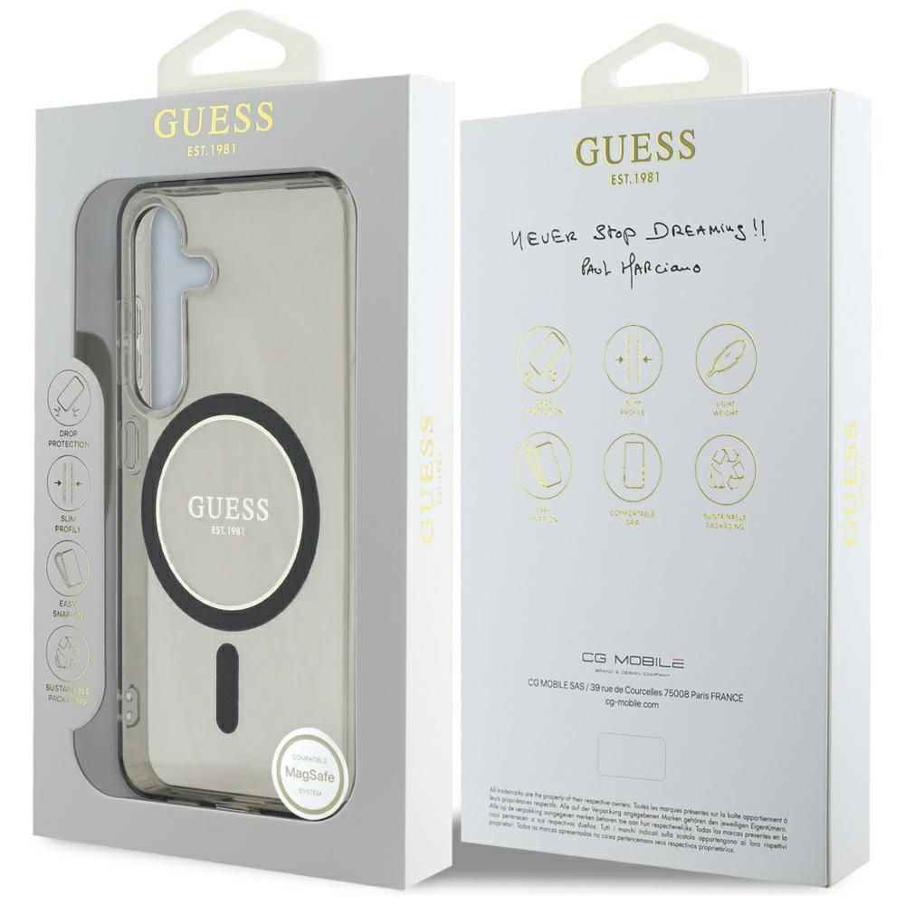 GUESS futerał do SAMSUNG S25 GUHMS25SHFGEREK (Magnetic IML Glitter Circle) czarny