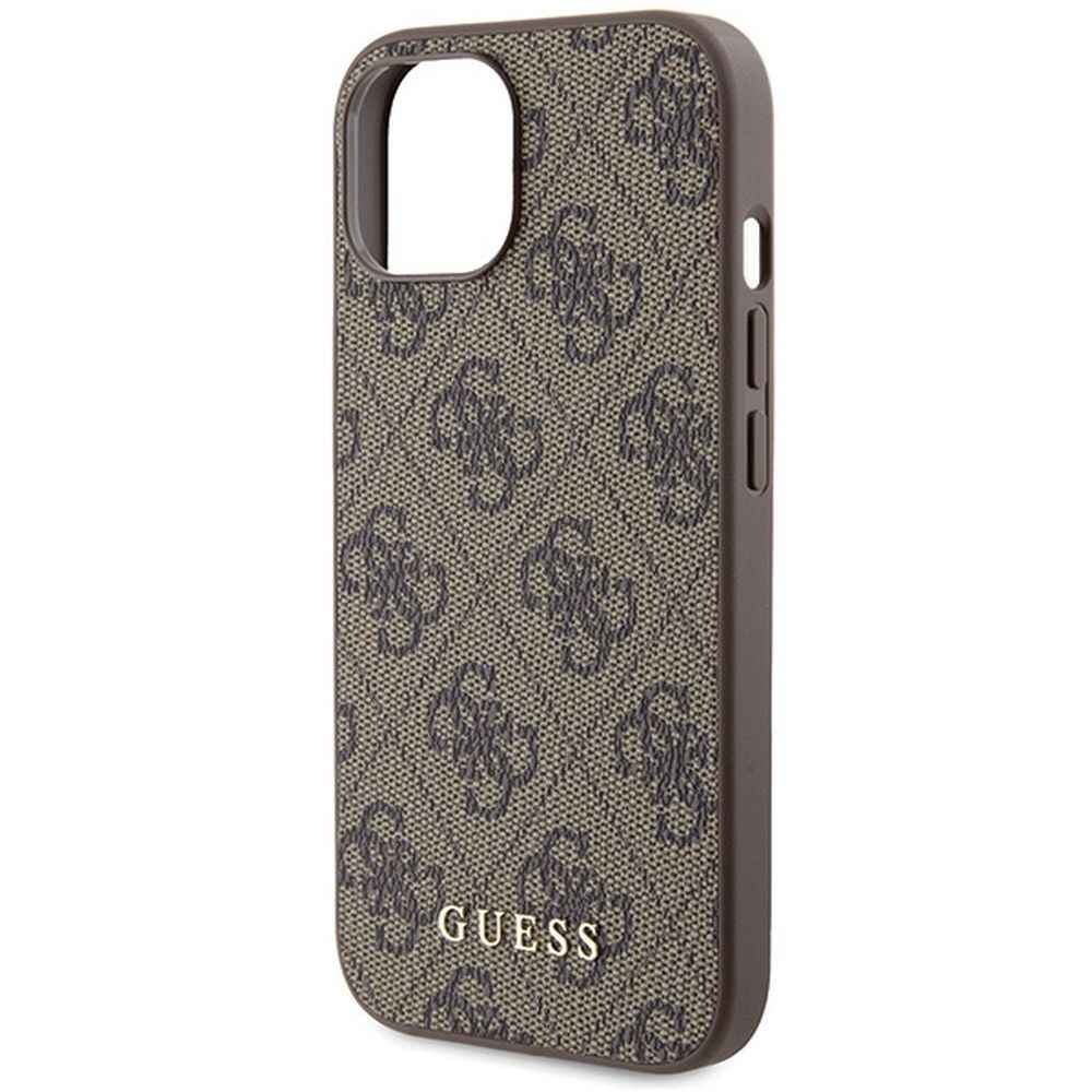GUESS futerał do IPHONE 15 GUHCP15SG4GFBR (4G Metal Logo) brązowy
