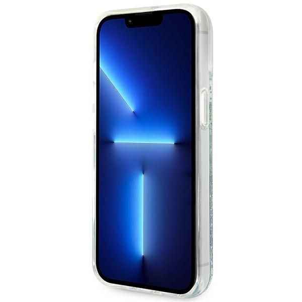 GUESS futerał do IPHONE 13 / 14 / 15 GUHCP14SLFLSN (Flower Liquid Glitter) zielony