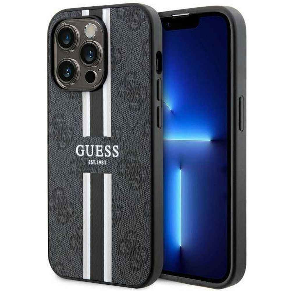 GUESS futerał do IPHONE 14 Pro Max kompatybilny z MagSafe GUHMP14XP4RPSK (4G Printed Stripes) czarny