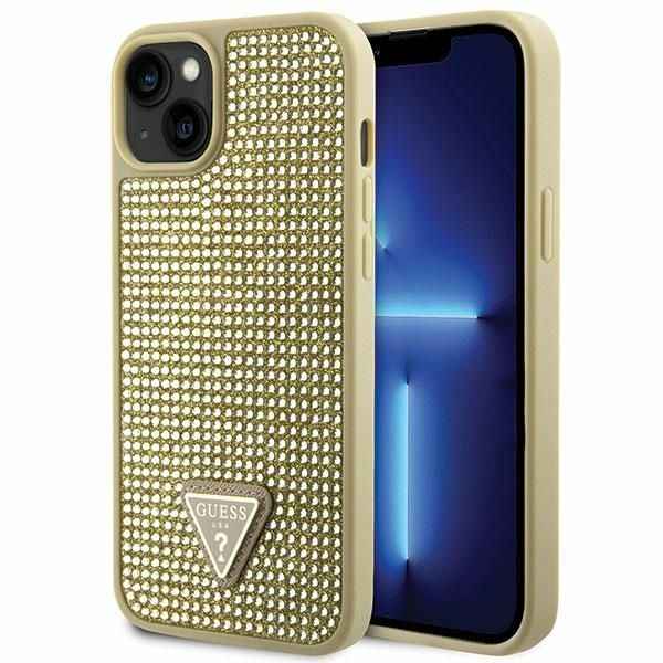 GUESS futerał do IPHONE 13 / 14 / 15 GUHCP14SHDGTPD (Rhinestone Triangle) złoty