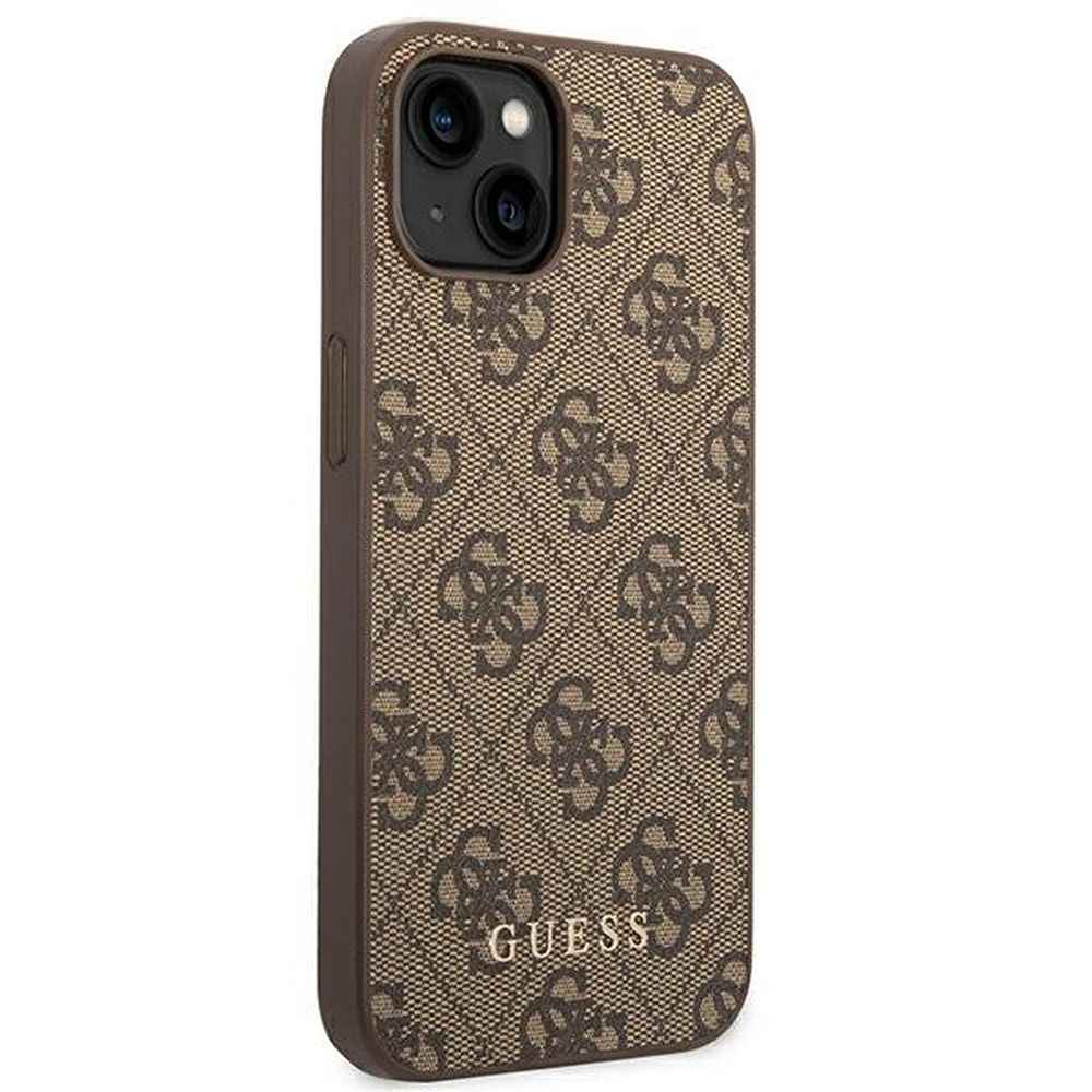 GUESS futerał do IPHONE 14 GUHCP14SG4GFBR (4G Gold Logo) brązowy