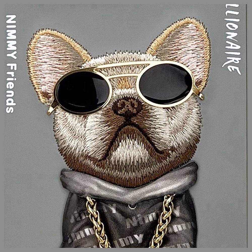 Grafika przedstawia NIMMY futerał GLASSES COOL DOG do iPhone 16 Pro Max szary