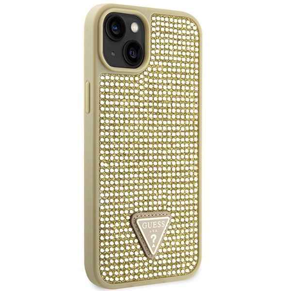GUESS futerał do IPHONE 13 / 14 / 15 GUHCP14SHDGTPD (Rhinestone Triangle) złoty