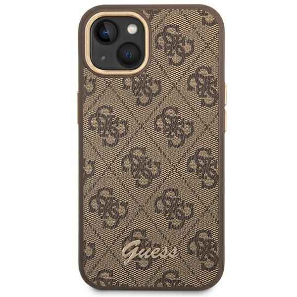GUESS futerał do IPHONE 13 / 14 / 15 GUHCP14SHG4SHW (4G Vintage Gold Logo) brązowy