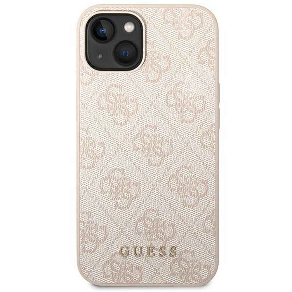 GUESS futerał do IPHONE 14 GUHCP14SG4GFPI (4G Gold Logo) różowy