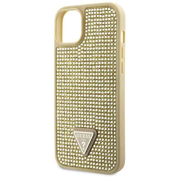 GUESS futerał do IPHONE 13 / 14 / 15 GUHCP14SHDGTPD (Rhinestone Triangle) złoty