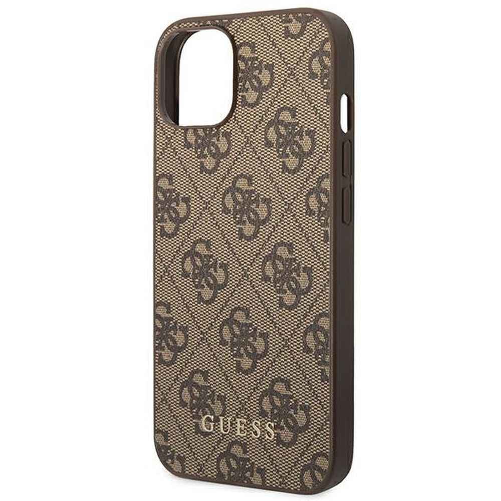GUESS futerał do IPHONE 14 GUHCP14SG4GFBR (4G Gold Logo) brązowy