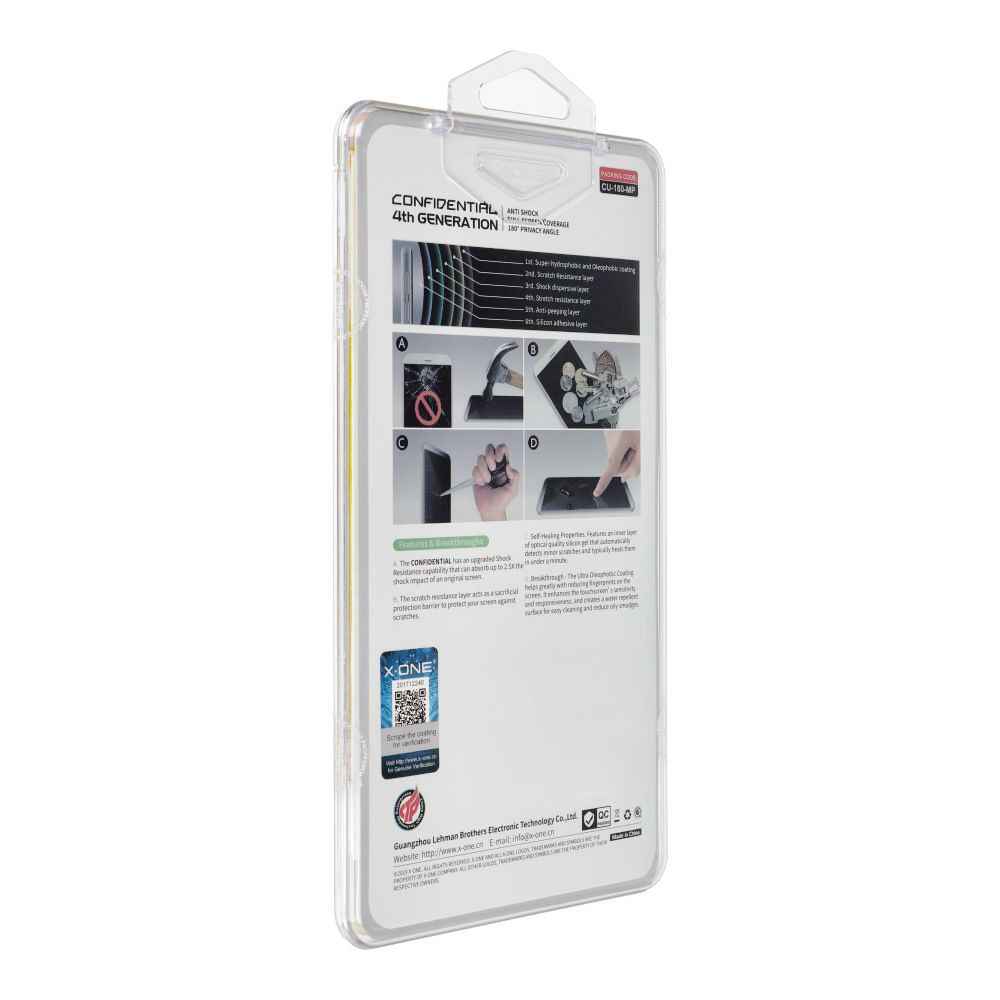 Protektor LCD X-ONE Extreme Shock Eliminator 4th gen. Privacy - do iPhone 15 Plus