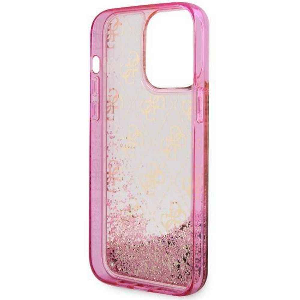 GUESS futerał do IPHONE 14 Pro GUHCP14LLC4PSGP (Liquid Glitter 4G Translucent) różowy