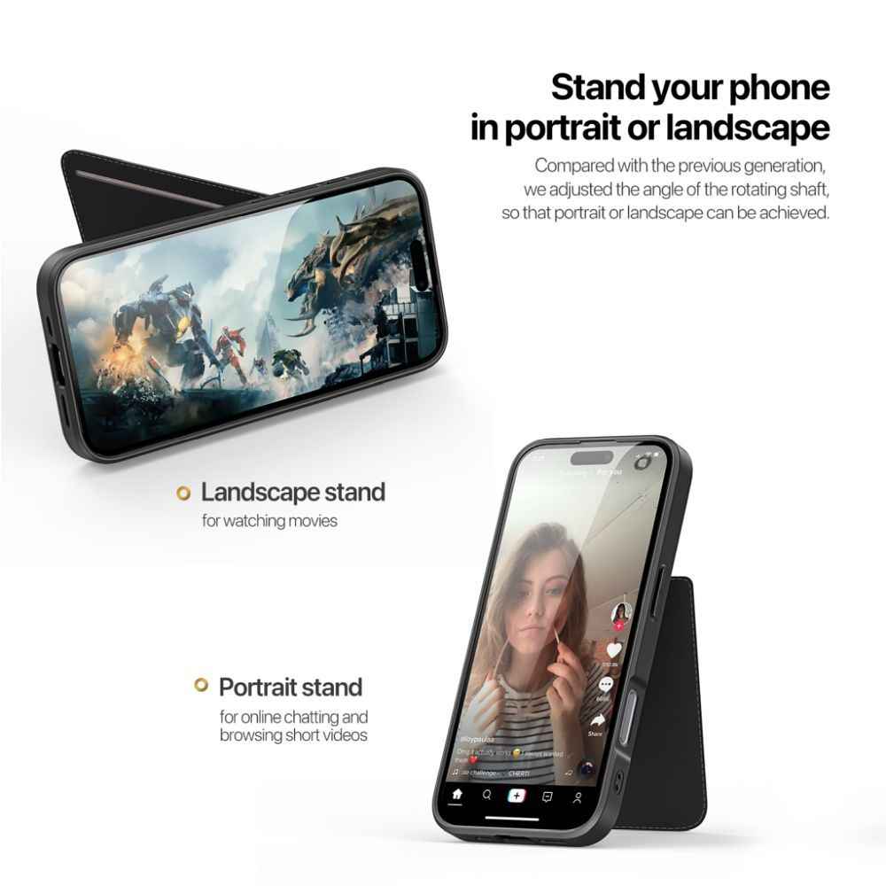 DUX DUCIS futerał RAFI II MAG z podstawką kompatybilny z MagSafe do IPHONE 16 Pro Max czarny