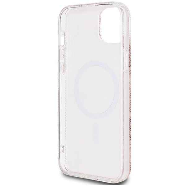 GUESS futerał do IPHONE 15 kompatybilny z MagSafe GUHMP15SHGCUSTGP (IML GCUBE) różowy