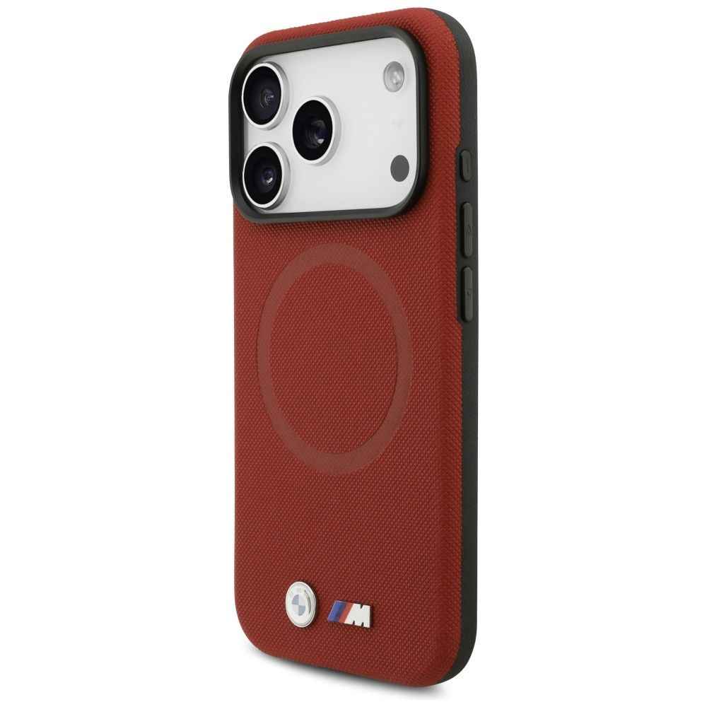 BMW futerał do IPHONE 17 Pro kompatybilny z MagSafe BMHMP17L25PFWSMR (PU FW Metal Logo) red