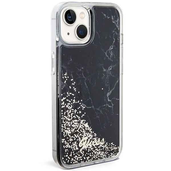 GUESS futerał do IPHONE 13 / 14 / 15 GUHCP14SLCSGSGK (Liquid Glitter Marble) czarny