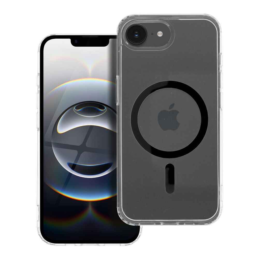 Drop Glue Colorful Ring Mag Cover kompatybilny z MagSafe pasuje do IPHONE 16e (SE 4 2025) czarny