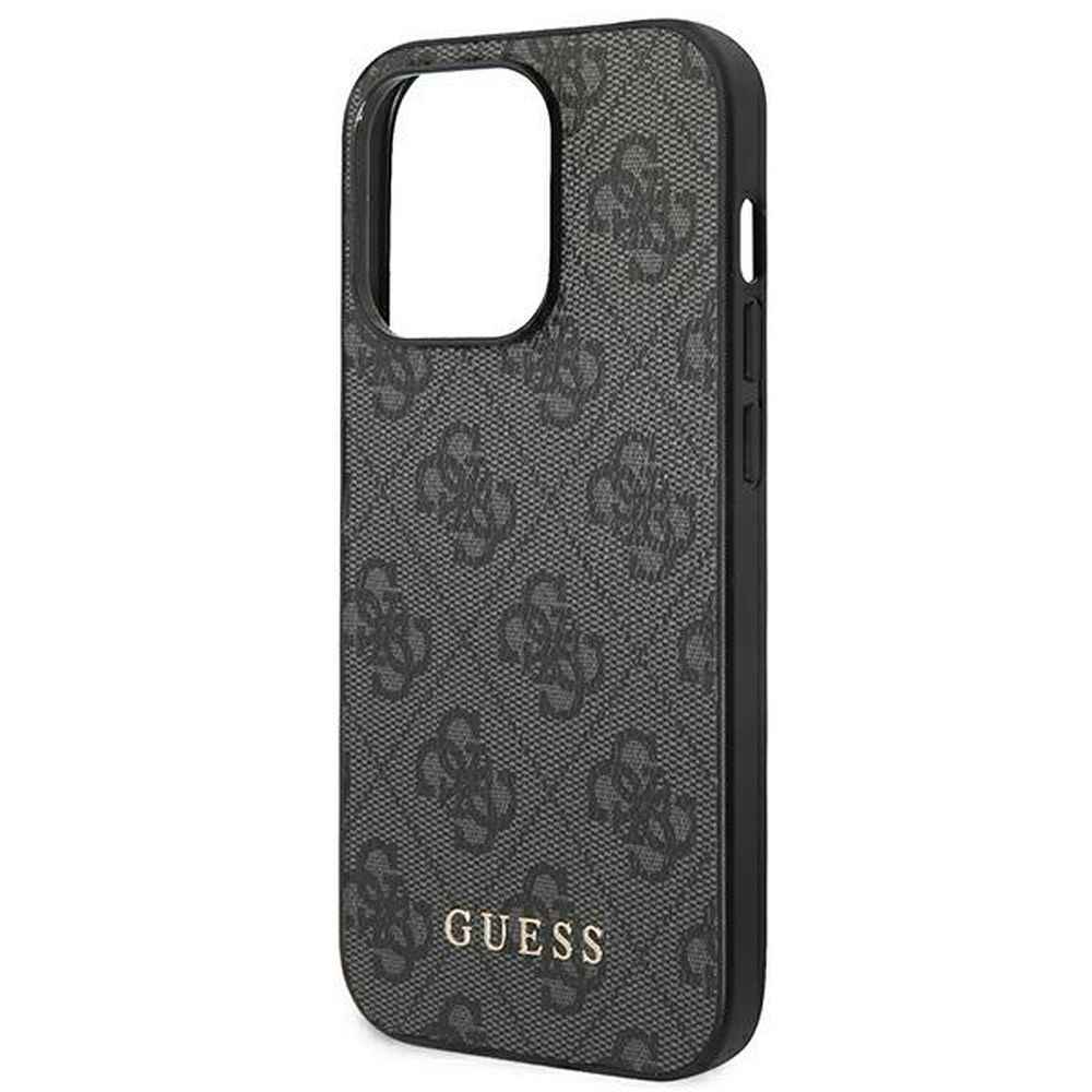 GUESS futerał do IPHONE 14 Pro GUHCP14LG4GFGR (4G Gold Logo) szary